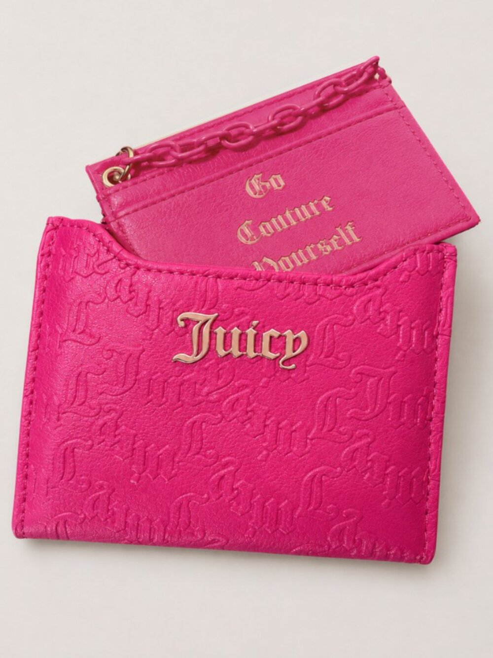 Juicy Couture Hot Pink “Can’t Tame Her” Bifold Wallet & Pull-Out Card Holder NWT - Picture 5 of 6